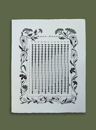 Limited Edition Watercolour Paper 2027 Moon Phase Calendar